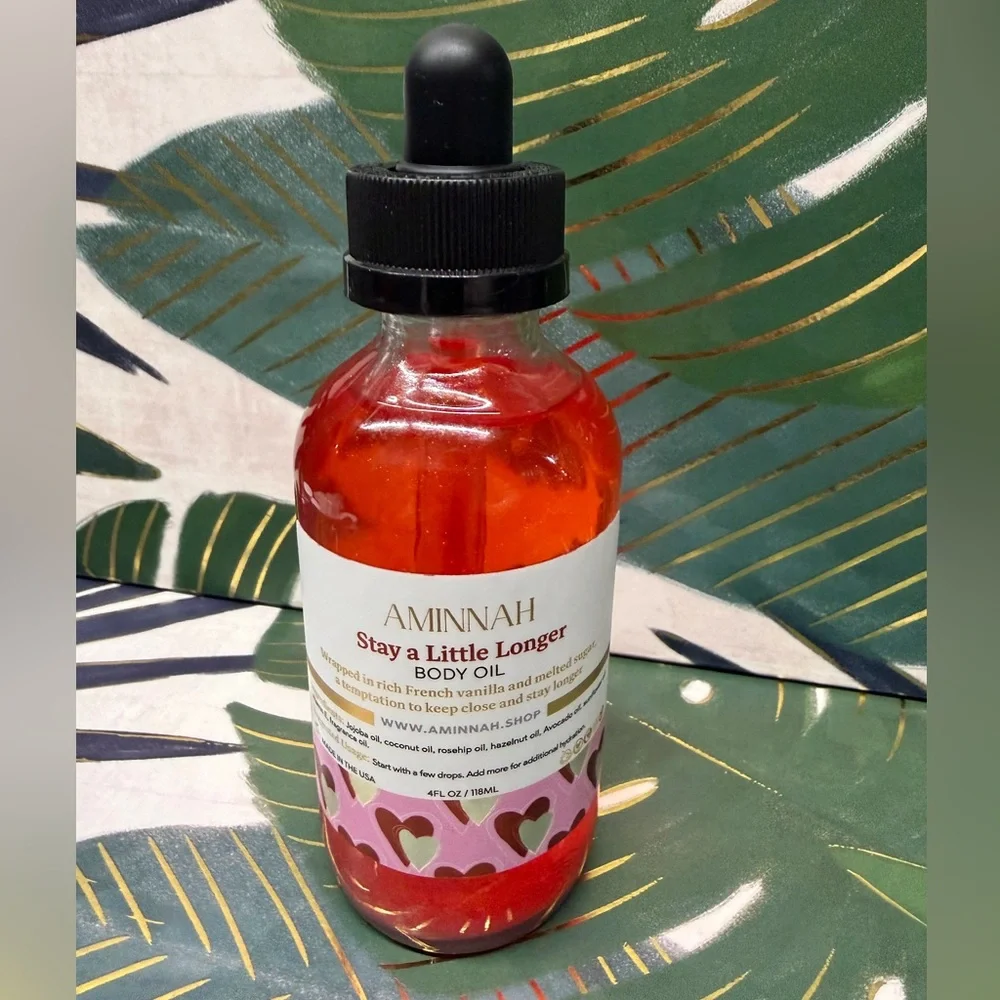 Aminnah Stay a Little Longer Body Oil - Vanilla & Melted Sugar NWT